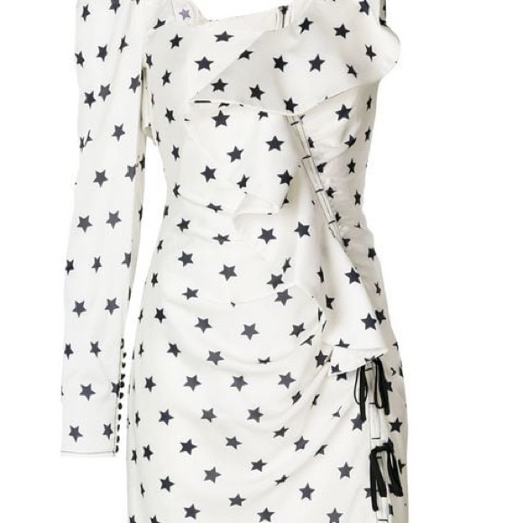 SELF-PORTRAIT Star print asymmetrical dress - Picture 6 of 6